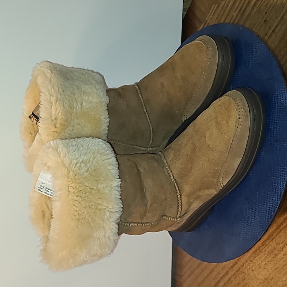 UGG Ultra Tall Boots sz.W8 Brown Pull On Suede Sheepskin Wool Mid Calf (#1561)EC - Picture 15 of 16